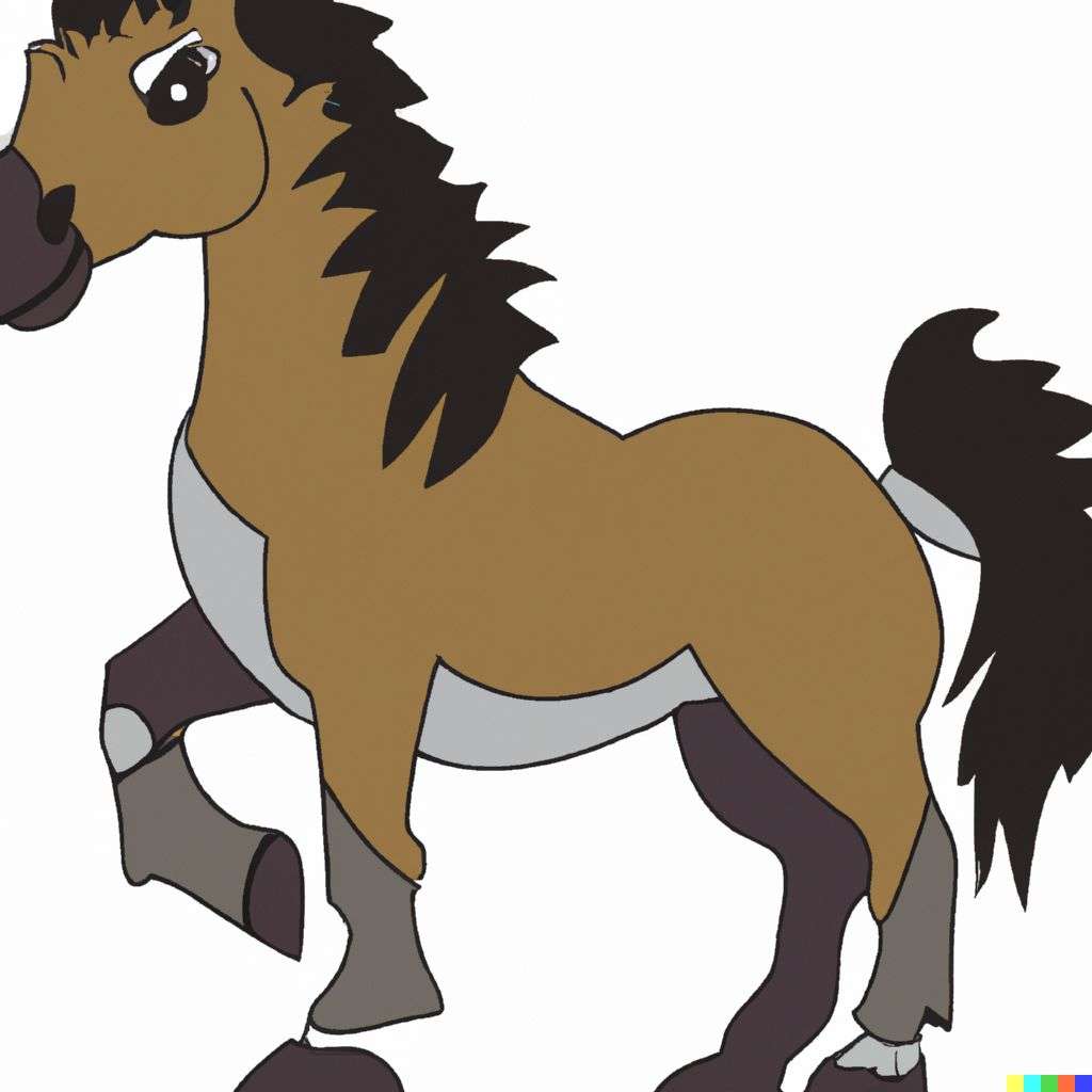 a horse, in the style of a mid-20th century Disney cartoon